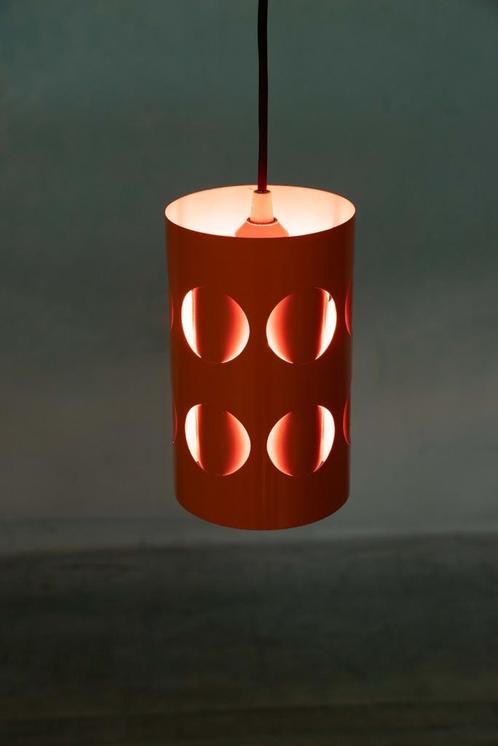 Space age 70s hanglamp orange vintage pendant, Huis en Inrichting, Lampen | Hanglampen, Gebruikt, Metaal, Ophalen of Verzenden