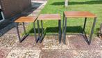 Set 3 bijzettafetjes (mimi), Minder dan 55 cm, Gebruikt, Rechthoekig, Hout