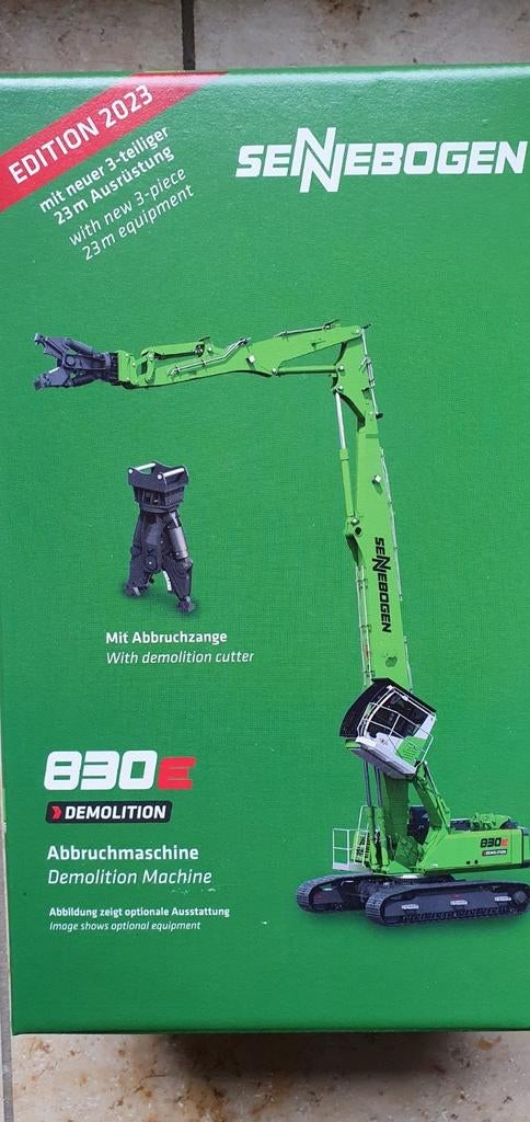 Sennebogen 830E Demolution sloopkraan Conrad nieuw, Hobby en Vrije tijd, Modelauto's | 1:50, Ophalen of Verzenden, Nieuw, Hijskraan, Tractor of Landbouw