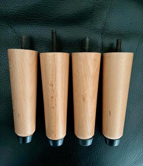 Set 4 conische meubelpoten 10cm massief hout - M6 - NIEUW, Huis en Inrichting, Overige Huis en Inrichting, Nieuw, Ophalen of Verzenden