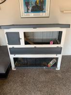 Konijnenkooi twee verdiepingen, Dieren en Toebehoren, Knaagdieren en Konijnen | Hokken en Kooien, Ophalen, Kooi, 90 cm of meer