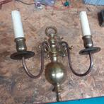 Antieke Koper/Messing Wandlamp - Jaren '60/'70, Ophalen, Koper of Brons