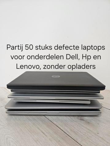 Partij 50 stuks mix laptops 8e generatie defect met ram ssd beschikbaar voor biedingen