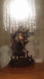 Bronzen kristallen cupido engelen tafellamp, Antiek en Kunst, Antiek | Lampen, Ophalen of Verzenden