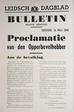 Affiche De Nederlandse capitulatie | Heruitgave 1994, Verzamelen, Zo goed als nieuw, Verzenden, Amsterdam, Nederland