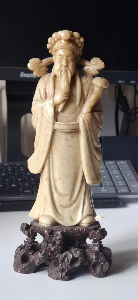 Antiek Chinees beeldje van een wijze man, Antiek en Kunst, Kunst | Beelden en Houtsnijwerken, Ophalen of Verzenden