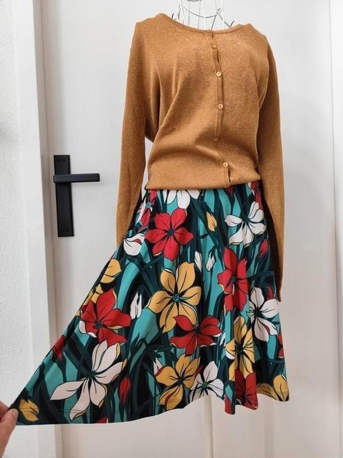 King Louie Serena Coronado Skirt Topanga Petrol S nieuw, Kleding | Dames, Rokken, Nieuw, Maat 36 (S), Knielengte, Ophalen of Verzenden