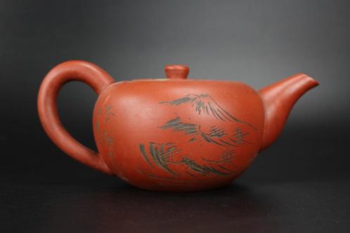 Chinese Yixing theepot antiek Qing dynastie kalligrafie 1900, Antiek en Kunst, Antiek | Keramiek en Aardewerk, Ophalen of Verzenden