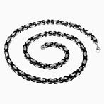 60cmX6mm Koningsketting Heren RVS Zwarte PVD - Zilverkleur, Sieraden, Tassen en Uiterlijk, Kettingen, Overige materialen, Birgitta-Gracht 33, 6465 EL Kerkrade, Nederland