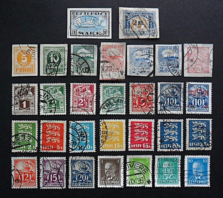 Estland : kavel vooroorlogse zegels periode 1918-1940, Postzegels en Munten, Postzegels | Europa | Overig, Gestempeld, Overige landen