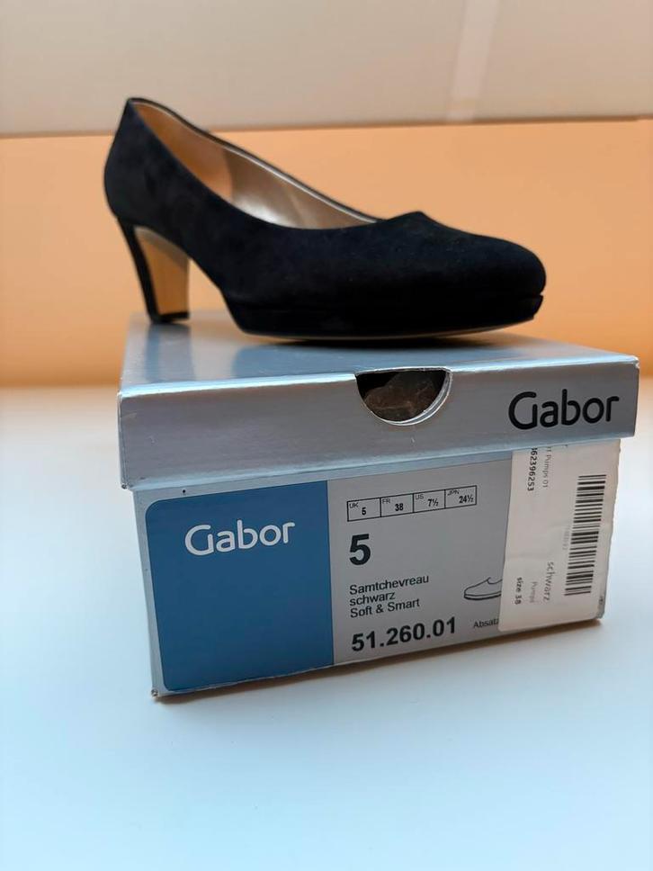 Zwarte Suede Leren Pumps - Gabor, Kleding | Dames, Schoenen, Nieuw, Zwart, Ophalen of Verzenden