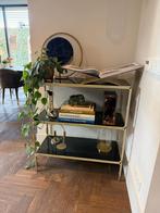 Super leuke sidetable dressoir Liah goud met zwart glas, Huis en Inrichting, Tafels | Sidetables, Ophalen, 50 tot 100 cm, Glas