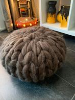 Poef, 100% zuiver merino wol, bruine melange, Minder dan 50 cm, Rond, Minder dan 50 cm, Ophalen of Verzenden