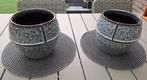2 prachtige geglazuurde aardewerken bloempotten, Tuin en Terras, Ophalen, Rond, Binnen, Zo goed als nieuw