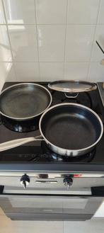 Onyx koekenpan en hapjespan, Huis en Inrichting, Keuken | Potten en Pannen, Ophalen of Verzenden, Zo goed als nieuw, Rvs, Keramische plaat