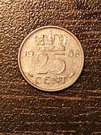 Kwartje uit 1958, Postzegels en Munten, Munten | Nederland, Ophalen of Verzenden, Koningin Juliana, 25 cent
