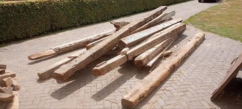 Antieke Eiken, Grenen en Vuren balken,  diverse maten., Doe-het-zelf en Verbouw, Hout en Planken, Gebruikt, Balk, Eiken, 300 cm of meer