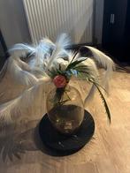 Decoratieve vaas met pluimen en bloemen, Ophalen, Overige kleuren, 75 cm of meer, Glas