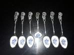 6 Verzilverde theelepels&suikerschep met delft blauw emaille, Antiek en Kunst, Antiek | Bestek, Verzenden