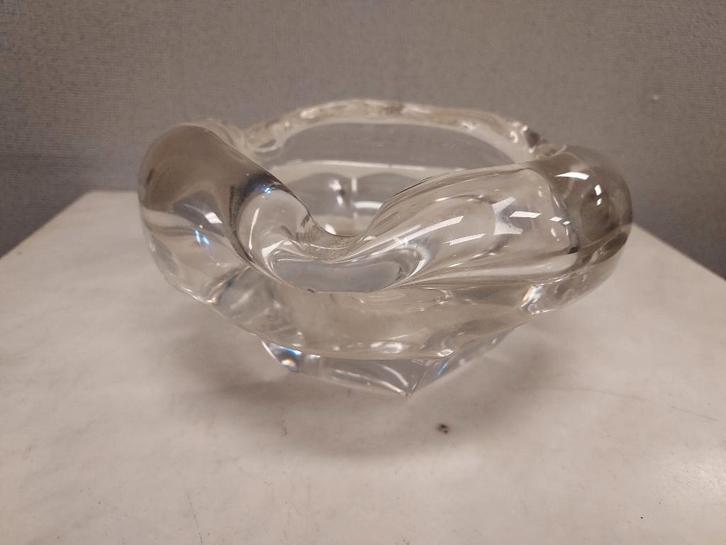 Vintage grote blank glazen asbak., Antiek en Kunst, Antiek | Glas en Kristal, Verzenden