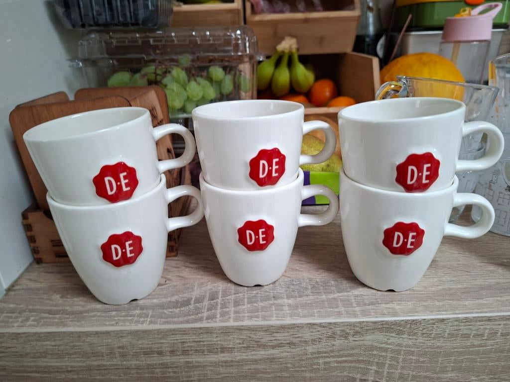 6 DE kopjes senseo formaat, Huis en Inrichting, Keuken | Servies, Ophalen of Verzenden, Zo goed als nieuw, Overige stijlen, Kop(pen) en/of Schotel(s)