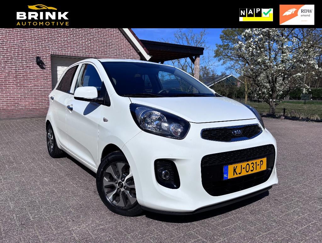 Kia Picanto 1.0 5-DRS Navigatie | CruiseCtrl | Camera, Auto's, Kia, Stof, 4 stoelen, Wit, Origineel Nederlands