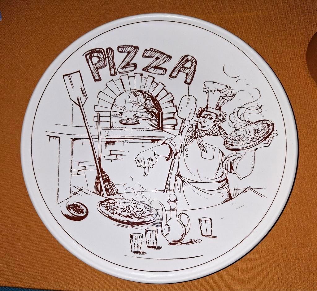 Vintage Nuova Fontebasso Terraglia Forte Pizza Bord, Huis en Inrichting, Keuken | Servies, Ophalen of Verzenden