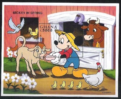 Walt Disney Ghana Yv nr blok 337 postfris, Ophalen of Verzenden, Postfris, Overige thema's