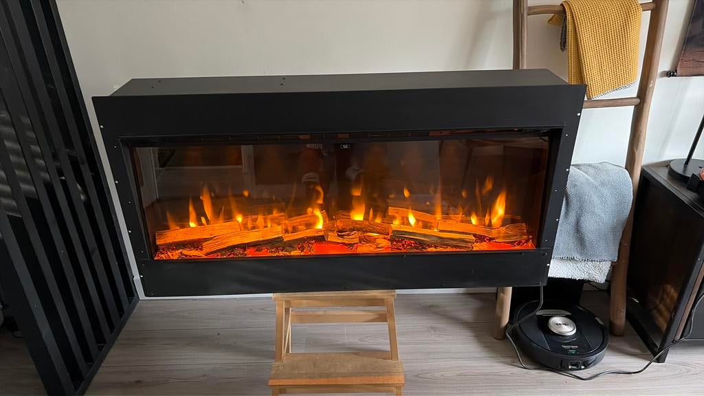 Nieuwe Elektrische inbouwhaard - 120cm - sfeerhaard, Huis en Inrichting, Haarden, Ophalen, Zo goed als nieuw, Inbouwhaard, Elektrische haard