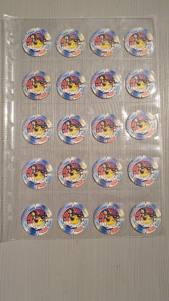 20x Joker Flippo 2 punten met paarse poot Chester Cheetos Sm, Ophalen of Verzenden, Looney Tunes, Losse flippo's