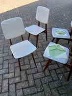 Teak Midcentury WeBe stoel jaren 50 Deens van Teeffelen, Huis en Inrichting, Stoelen, Ophalen, Gebruikt, Leer, Wit