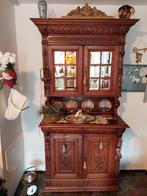 Antieke Eiken Buffetkast Neorenaissance Snijwerk Spiegels, Antiek en Kunst, Antiek | Meubels | Kasten, Ophalen of Verzenden