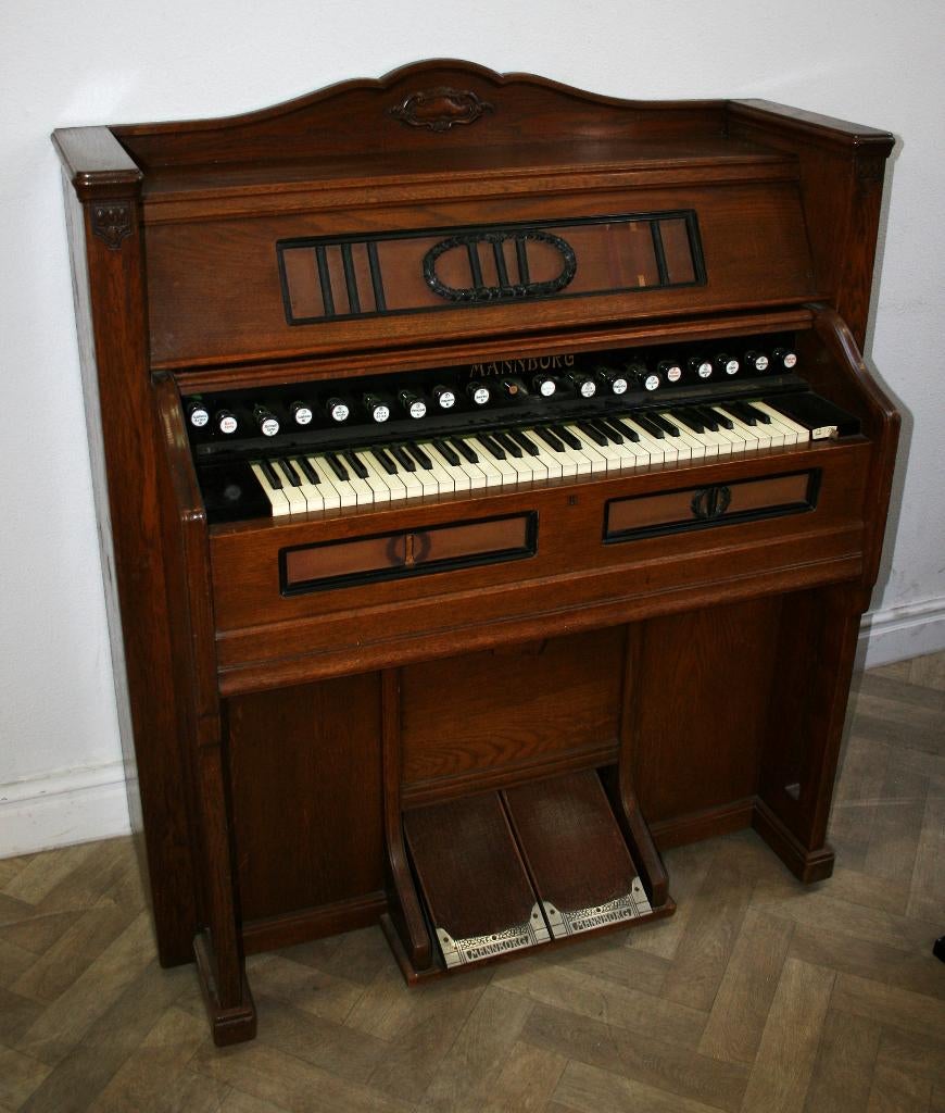 Antieke Mannborg harmonium, werkend, Ophalen, Gebruikt, Bruin, Overige typen