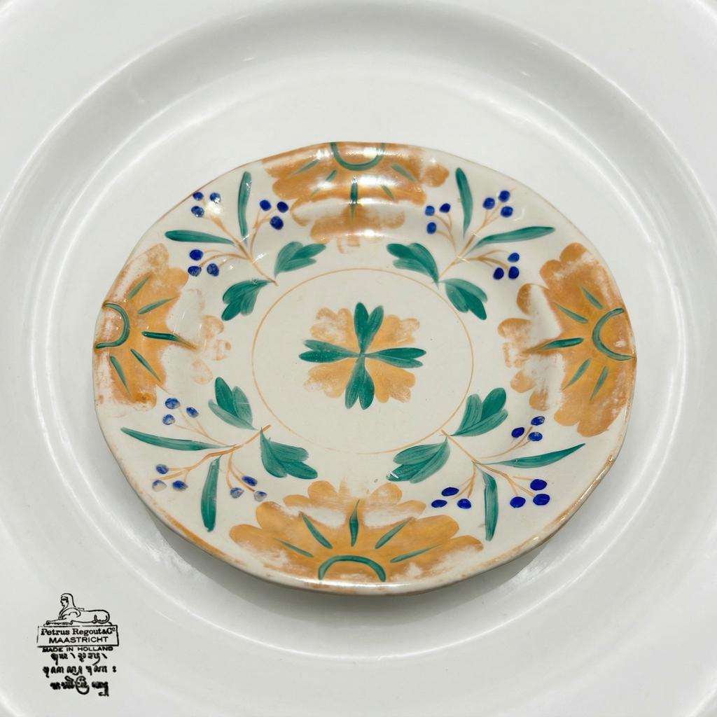 Antiek P-Regout Boerenbont ontbijtbordje decor blauw 087, Ophalen of Verzenden