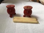 Antiek Houten Kandelaartjes  jaar 19.00., Ophalen of Verzenden
