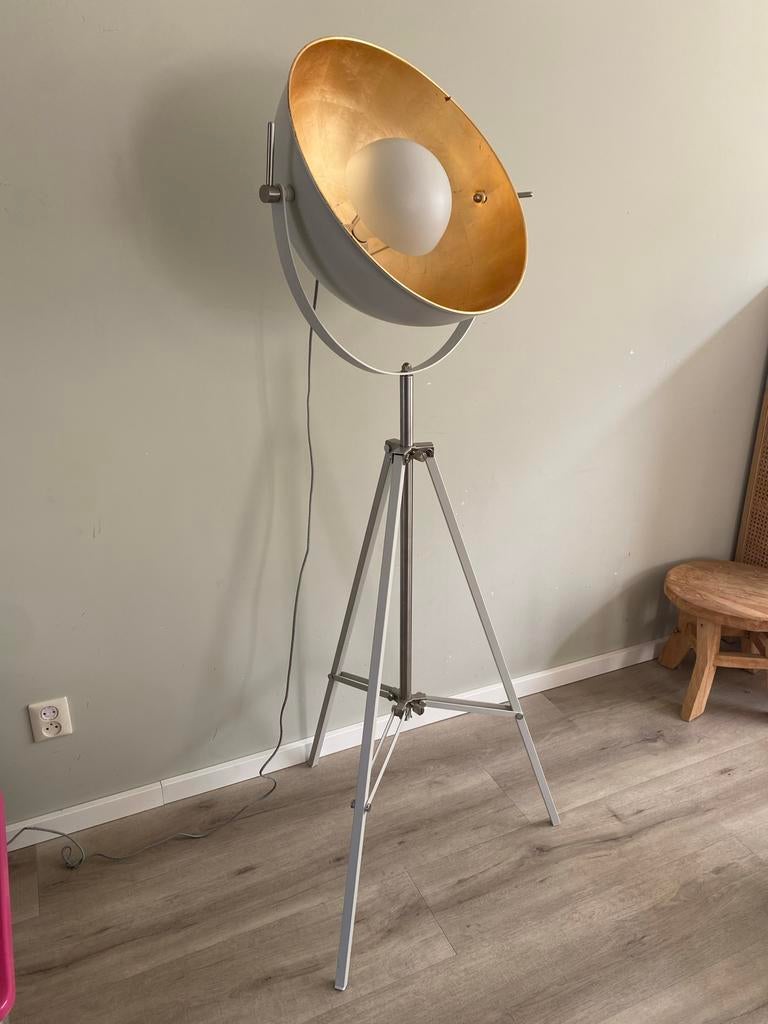 Vloerlamp Thames beige/goud, Huis en Inrichting, Ophalen, Gebruikt, Metaal, 150 tot 200 cm
