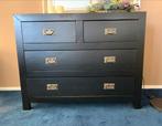 Mooie zwarte ladenkast met 4 laden, Ophalen, 100 tot 150 cm, Zo goed als nieuw, 3 of 4 laden