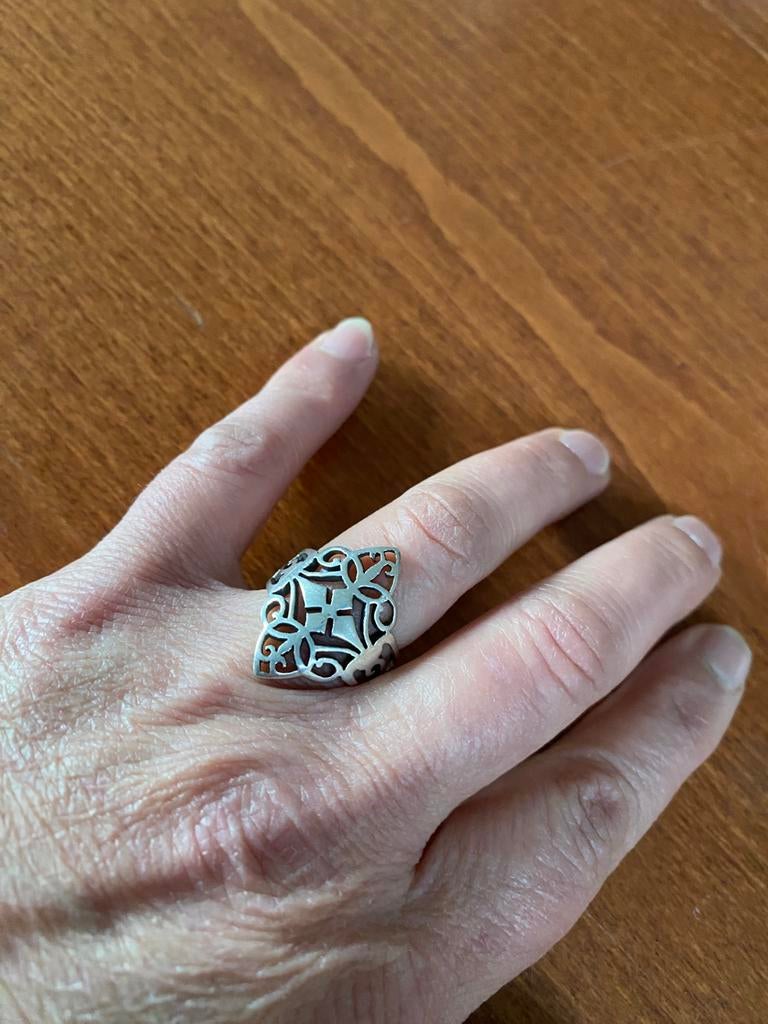 Ring zilver maat 54, Ophalen of Verzenden, Zo goed als nieuw, 17 tot 18, Dame