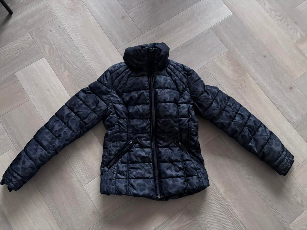 Mooie Reset winterjas panter print maat 36 kort model, Ophalen of Verzenden, Zo goed als nieuw, Maat 36 (S), Zwart