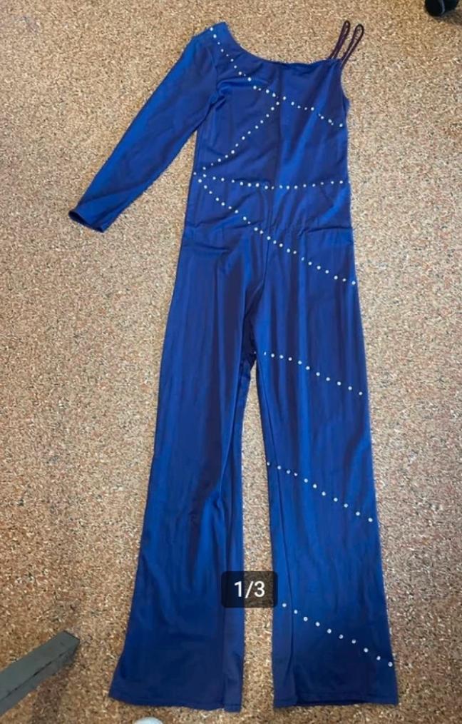 Vintage Turnpakje 80s - Maat S, Kleding | Dames, Jumpsuits, Gedragen, Maat 36 (S), Paars, Ophalen of Verzenden
