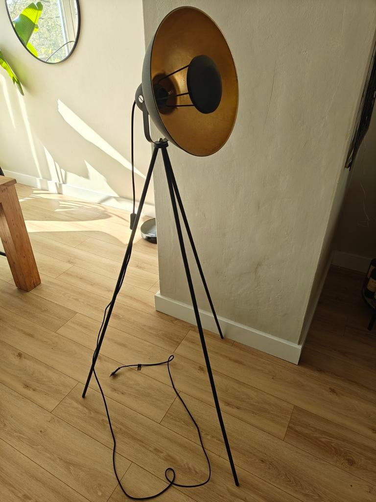 Vloerlamp zwart goud, Ophalen, Zo goed als nieuw, 150 tot 200 cm