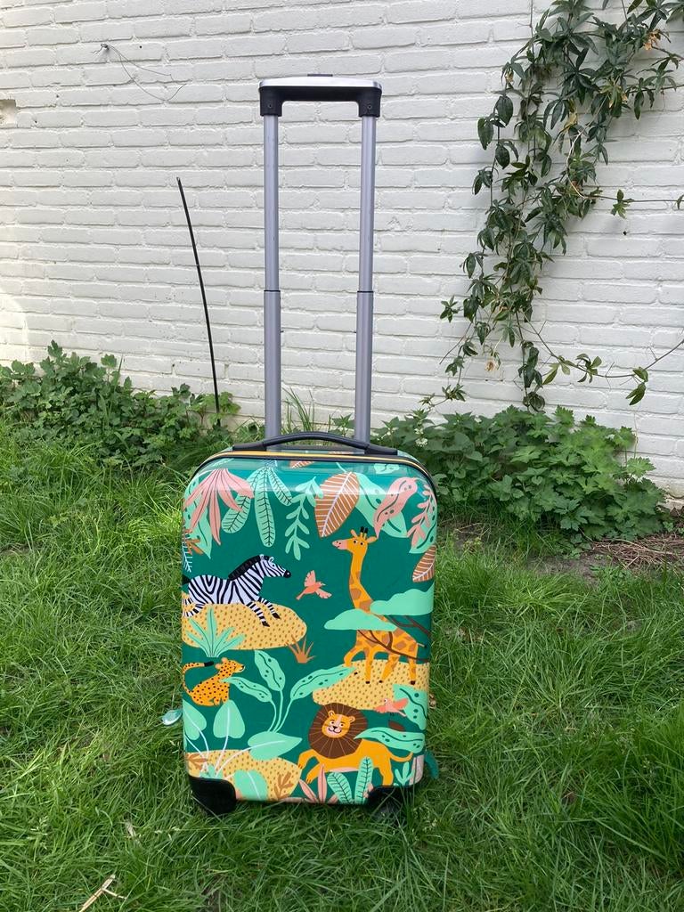 HEMA koffer dierenprint, Ophalen, Gebruikt, 50 tot 60 cm, Hard kunststof