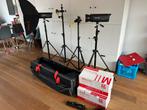 Complete fotostudio set – flitsers + softbox + achterwand, Ophalen, Zo goed als nieuw, Complete fotostudio