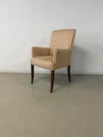 Eetkamerstoel met armleuning in mooie streepstof, Ophalen, Gebruikt, Overige kleuren, Engels / Klassiek