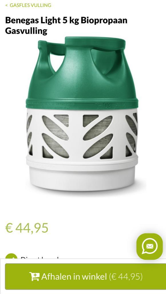 1x Benegas Light 4 kg gasfles (1kg gebruikt), Caravans en Kamperen, Kampeeraccessoires, Gebruikt, Ophalen