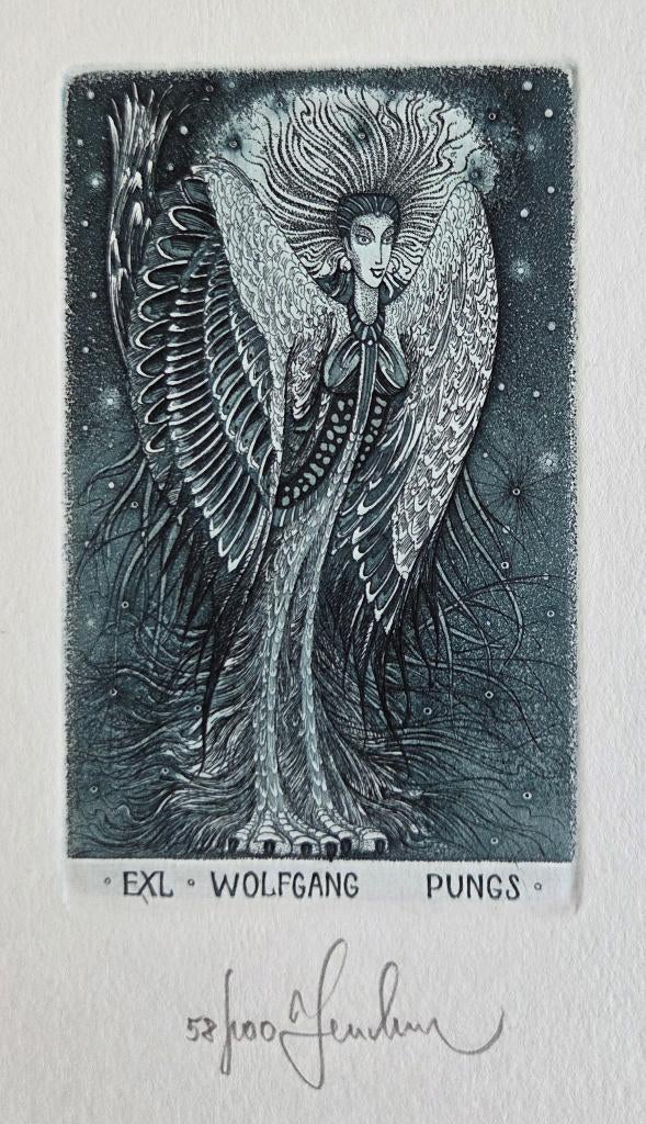 Exlibris / Ex libris V. Fenchak, Sirene, Antiek en Kunst, Verzenden
