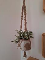 Hangpot koeienhuid inclusief kunstplant, Ophalen of Verzenden, Zo goed als nieuw