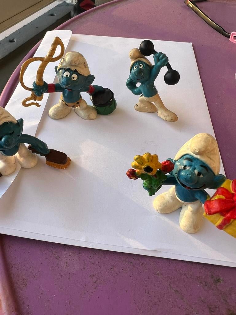 4 vintagr oude eerste smurfen, Ophalen of Verzenden, Zo goed als nieuw, Verschillende Smurfen