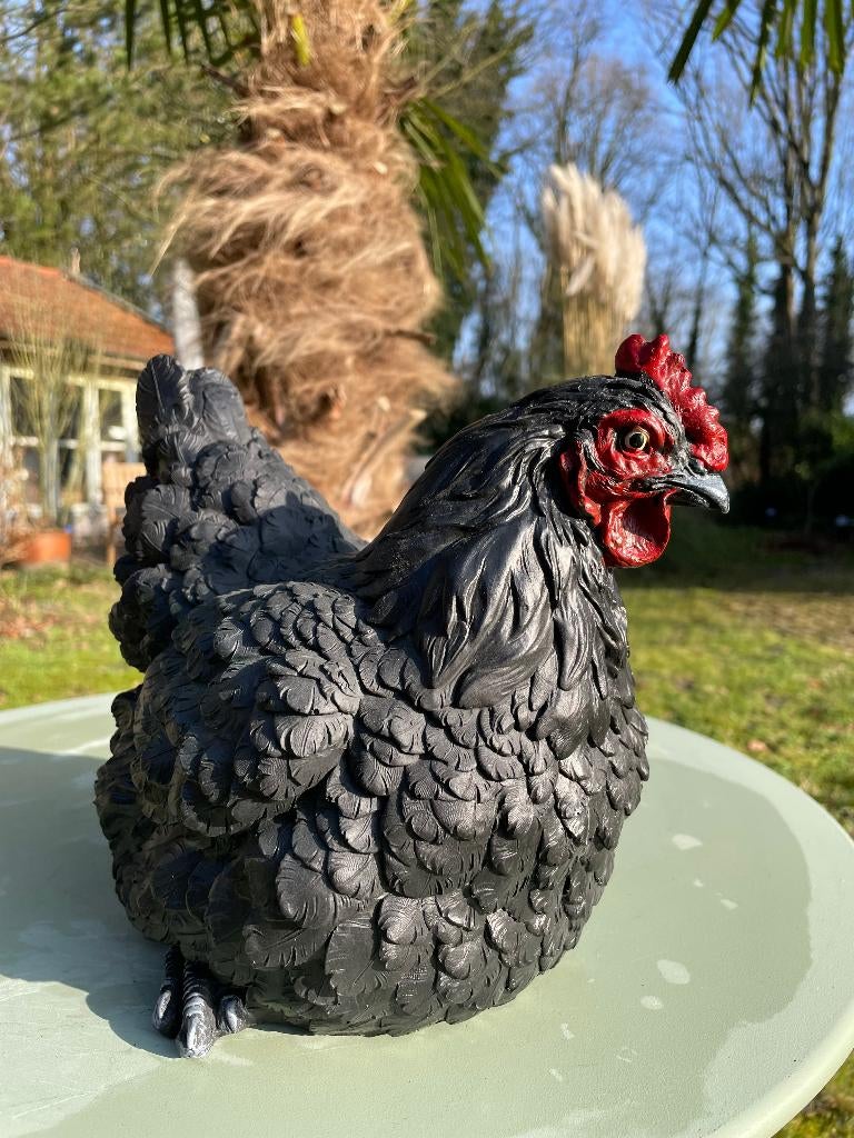Beeld kip, tuin, vijver, gazon, boerderij 30cm, Ophalen, Nieuw, Kunststof, Dierenbeeld