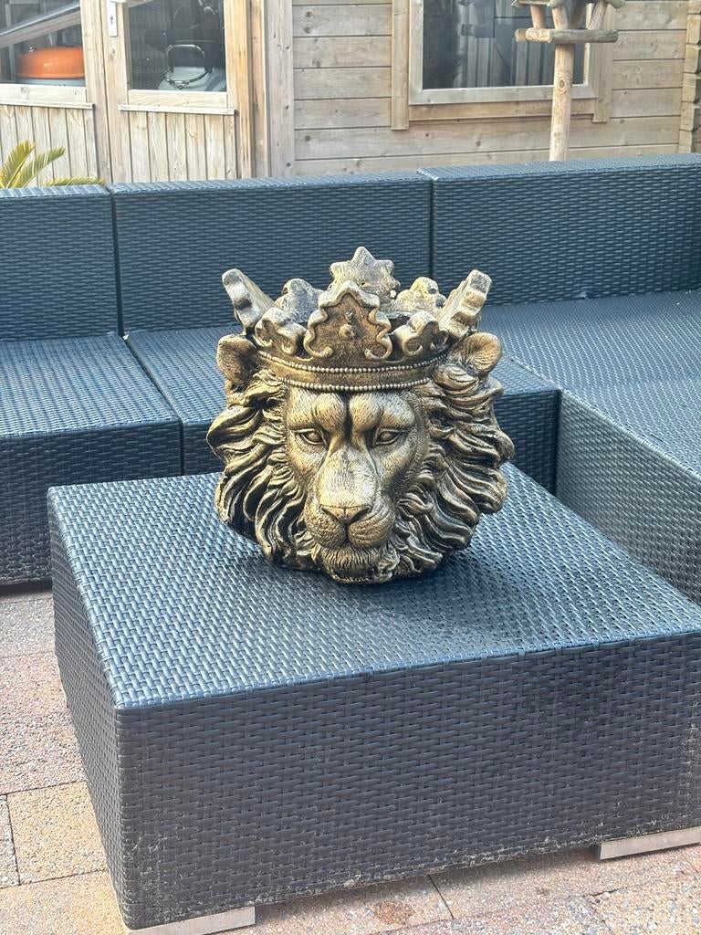 Gouden bloempot leeuwenkop, Ophalen, Overige materialen, Minder dan 30 cm, Minder dan 60 cm